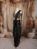 Classic Black Gold Striped Zari Woven Design Chiffon Ready to Wear Party Saree with Designer Blouse