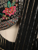 Classic Black Gold Striped Zari Woven Design Chiffon Ready to Wear Party Saree with Designer Blouse