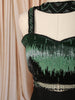 Classic Black Green and Silver Ombre Beads Embroidered Design Georgette Indo Western Palazzo Suit with Matching Choker Dupatta