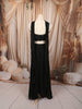 Classic Black Green and Silver Ombre Beads Embroidered Design Georgette Indo Western Palazzo Suit with Matching Choker Dupatta