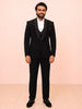 Classic Black Heavy Beads Embellished Design Viscose Men's Wedding Suit