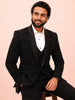 Classic Black Heavy Beads Embellished Design Viscose Men's Wedding Suit