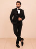 Classic Black Heavy Beads Embroidered Design Jacquard Men's Wedding Suit