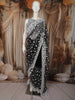 Classic Black Heavy Beads Embroidered Design Net Party Wear Saree with Matching Blouse