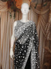 Classic Black Heavy Beads Embroidered Design Net Party Wear Saree with Matching Blouse