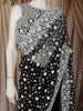Classic Black Heavy Beads Embroidered Design Net Party Wear Saree with Matching Blouse