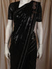 Classic Black Heavy Sequins Embroidered Design Georgette Party Wear Saree with Sequins Border