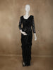 Classic Black Heavy Sequins Embroidered Design Net Designer Saree with Matching Blouse