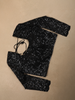 Classic Black Heavy Sequins Embroidered Design Net Designer Saree with Matching Blouse