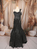Classic Black Heavy Sequins Embroidered Design Net Mermaid Party Wear Lehenga with Designer Corset Blouse and Matching Dupatta