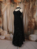 Classic Black Heavy Sequins and Beads Embroidered Design Net Lehenga with Choker Dupatta