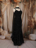Classic Black Heavy Sequins and Beads Embroidered Design Net Lehenga with Choker Dupatta