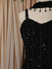 Classic Black Heavy Sequins and Beads Embroidered Design Net Lehenga with Choker Dupatta