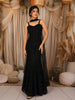 Classic Black Heavy Sequins and Beads Embroidered Design Net Lehenga with Choker Dupatta