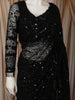 Classic Black Heavy Sequins and Beads Embroidered Design Net Party Wear Saree with Matching Blouse