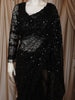 Classic Black Heavy Sequins and Beads Embroidered Design Net Party Wear Saree with Matching Blouse