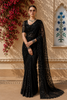 Classic Black Heavy Sequins and Beads Embroidered Design Net Party Wear Saree with Matching Blouse