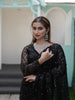 Classic Black Heavy Sequins and Beads Embroidered Design Net Party Wear Saree with Matching Full Sleeve Designer Blouse