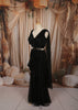 Classic Black Heavy Sequins and Beads Embroidered Design Net Ready to Wear Party Saree with Matching Designer Blouse