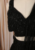 Classic Black Heavy Sequins and Beads Embroidered Design Net Ready to Wear Party Saree with Matching Designer Blouse
