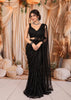 Classic Black Heavy Sequins and Beads Embroidered Design Net Ready to Wear Party Saree with Matching Designer Blouse