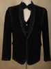 Classic Black Heavy Sequins and Beads Embroidered Design Polynosic Men's Suit