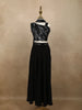 Classic Black Heavy Sequins and Beads Embroidered Design Satin Kids Palazzo Suit with Choker  Dupatta