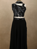 Classic Black Heavy Sequins and Beads Embroidered Design Satin Kids Palazzo Suit with Choker  Dupatta