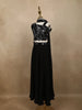 Classic Black Heavy Sequins and Beads Embroidered Design Satin Kids Palazzo Suit with Choker  Dupatta