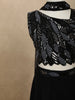 Classic Black Heavy Sequins and Beads Embroidered Design Satin Kids Palazzo Suit with Choker  Dupatta