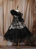Classic Black Heavy Sequins and Glitter Embroidered Design Net Kids Gown