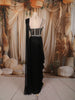 Classic Black Heavy Stone Embellished Design Crushed Ready To Wear Saree with Silver Beaded Designer Blouse