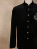 Classic Black Horse Motif Design Velvet Men's Suit