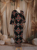 Classic Black Ikat Printed Design Cotton Straight Cut Salwar Suit