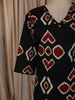 Classic Black Ikat Printed Design Cotton Straight Cut Salwar Suit