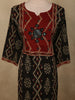 Classic Black Ikat Printed Design Cotton Straight Cut Salwar Suit with Contrast Dupatta