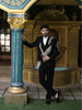 Classic Black Large Eagle Motif Beads Embroidered Design Polynosic Wedding Men's Suit with Matching Pant