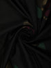 Classic Black Leaf Butta Woven Design Pure Kanchipuram Silk Saree with Contrast Zari Border