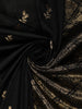 Classic Black Leaf Butta Zari Woven Design Raw Silk Festive Saree with Zari Border