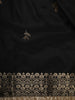 Classic Black Leaf Butta Zari Woven Design Raw Silk Festive Saree with Zari Border