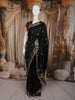 Classic Black Leaf Butta Zari Woven Design Raw Silk Festive Saree with Zari Border