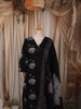 Classic Black Lotus Floral Motif Printed Design Cotton Straight Cut Salwar Suit with Matching Dupatta