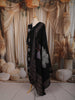 Classic Black Lotus Floral Motif Printed Design Cotton Straight Cut Salwar Suit with Matching Dupatta