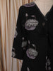 Classic Black Lotus Floral Motif Printed Design Cotton Straight Cut Salwar Suit with Matching Dupatta