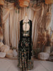 Classic Black Multicolor Floral Sequins and Zari Embroidered Design Tussar Silk Party Lehenga with Matching Choker Dupatta