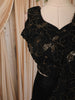 Classic Black Oversized Floral Sequins and Beads Embroidered Design Crepe Silk Ready To Wear Saree with Matching Designer Blouse