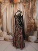 Classic Black Paisley Cutdana Beads Embroidered Design Banarasi Silk Party Wear Palazzo Suit with Matching Choker Dupatta