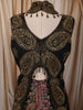 Classic Black Paisley Cutdana Beads Embroidered Design Banarasi Silk Party Wear Palazzo Suit with Matching Choker Dupatta