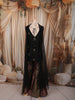 Classic Black Paisley Cutdana Beads Embroidered Design Banarasi Silk Party Wear Palazzo Suit with Matching Choker Dupatta