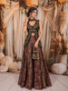 Classic Black Paisley Cutdana Beads Embroidered Design Banarasi Silk Party Wear Palazzo Suit with Matching Choker Dupatta